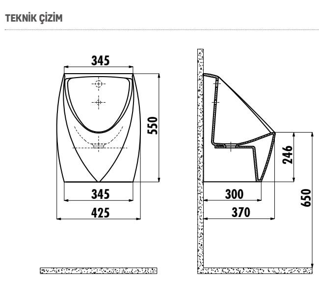 CREAVİT TP645 Ankastre Fotoselli Pisuar