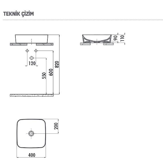 Creavit UL040 Ultra Kare Çanak Lavabo 40 cm Mat Beyaz