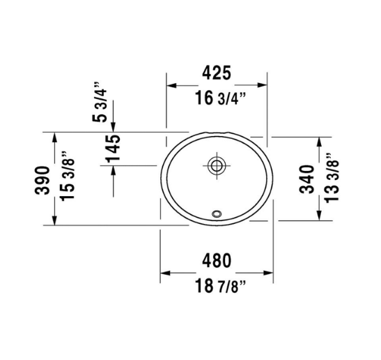 Duravit 0481460000 DuneTezgah Altı Lavabo 46 cm