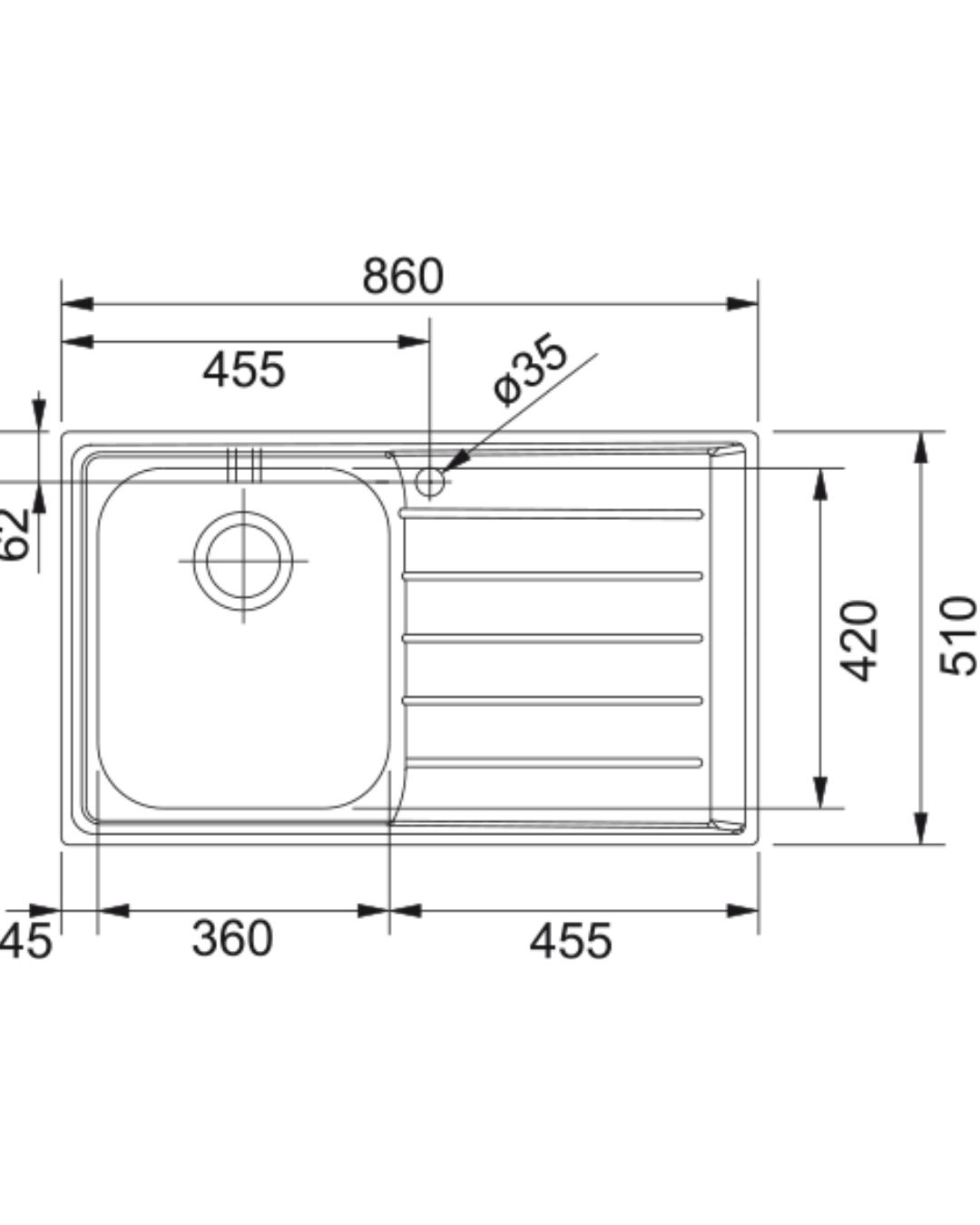 Franke Neptun - NEX 611 Paslanmaz Çelik Evyeler SAG