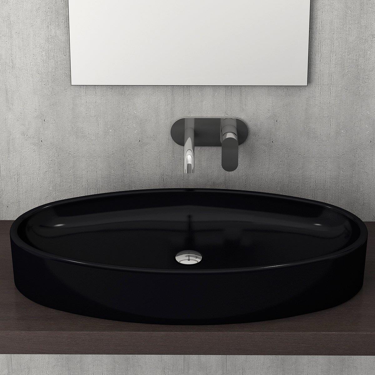 Bocchi Vessel Elips Çanak Lavabo 85 cm P. Siyah 1014-005-0125