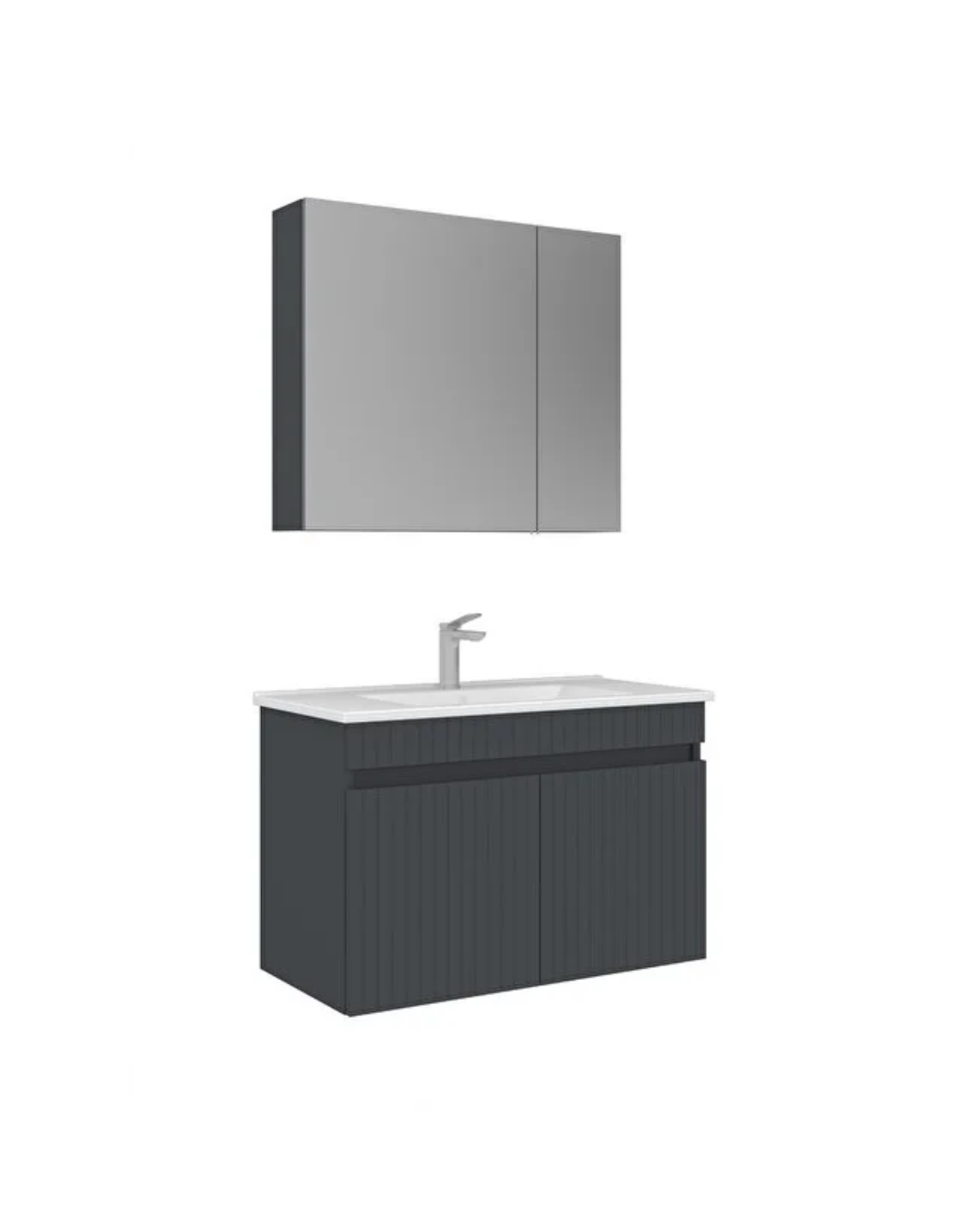 Orka Tivoli 85 cm Banyo Dolabı Takım Mat Antrasit 