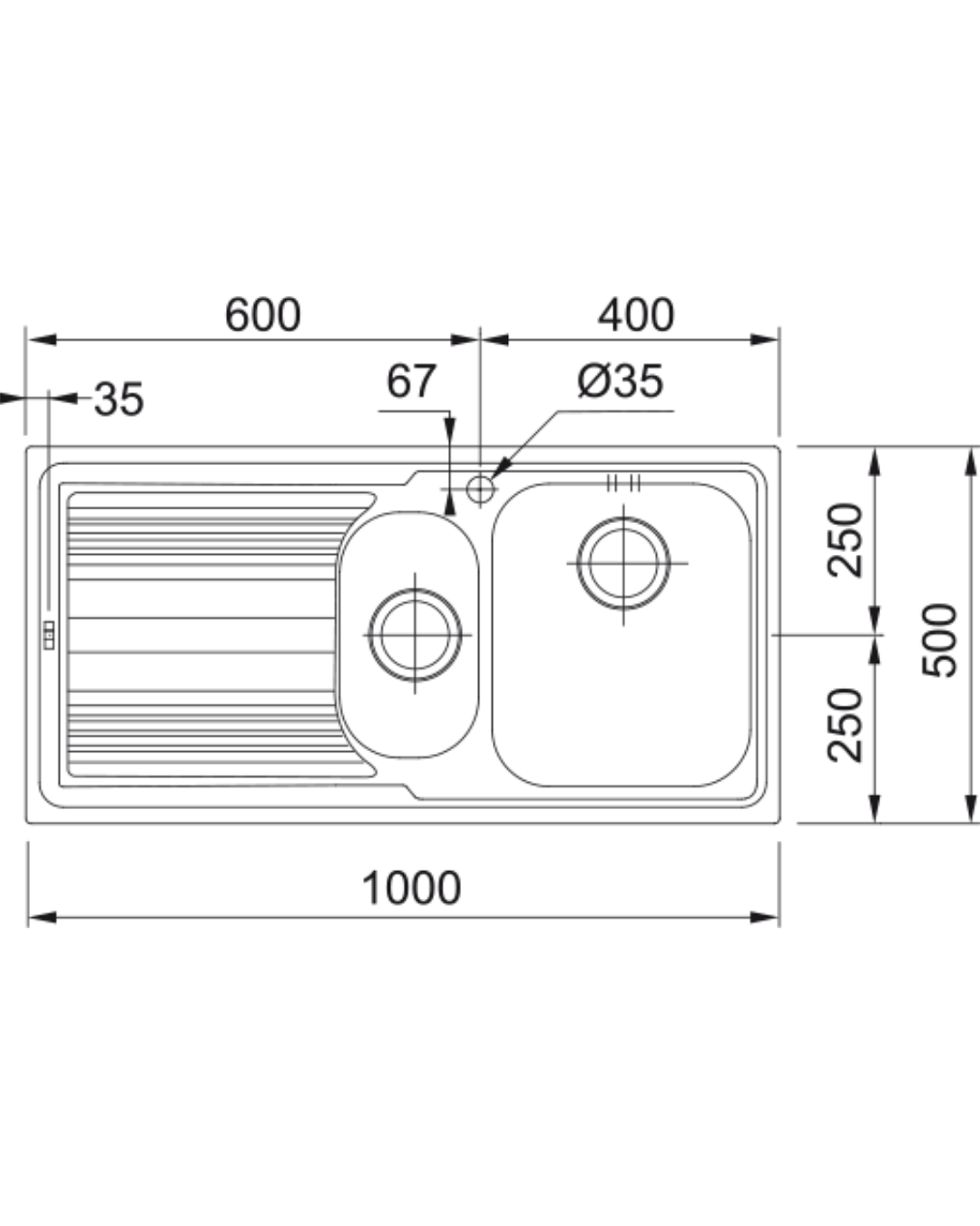 Franke Logica Line - LLL 651 Sol Dekor Evyeler  