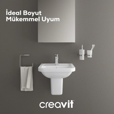 Creavit KY050 Key Yarım Ayak Köşeli Lavabo 40*50 cm