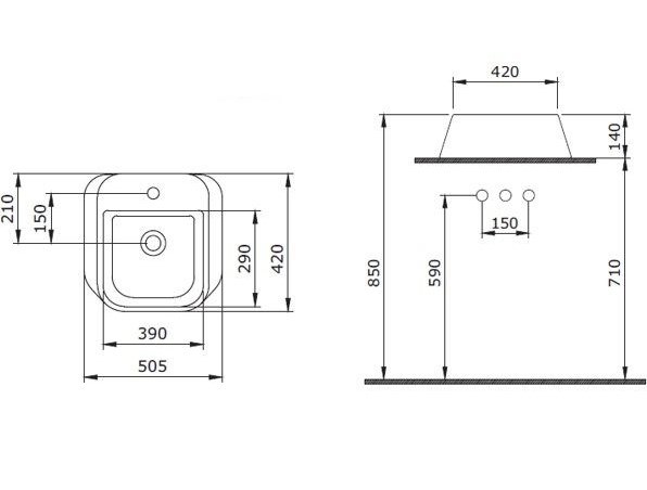 Bocchi 1074-029-0126 Firenze Batarya Banklı Lavabo Mat Buz Mavisi