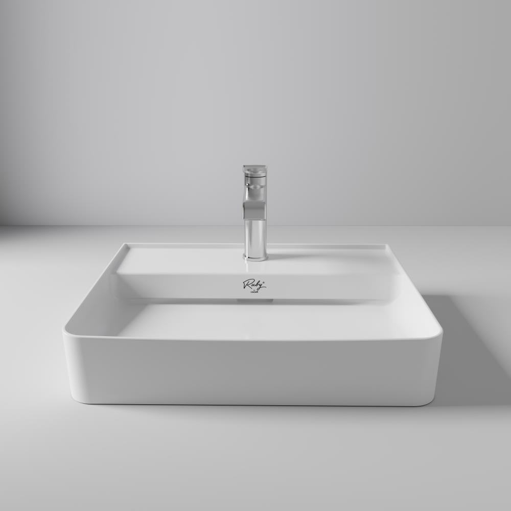 Creavit RB051.00MB Ruby Tezgah Üzeri Lavabo 50x40 cm İnci Mat  Beyaz