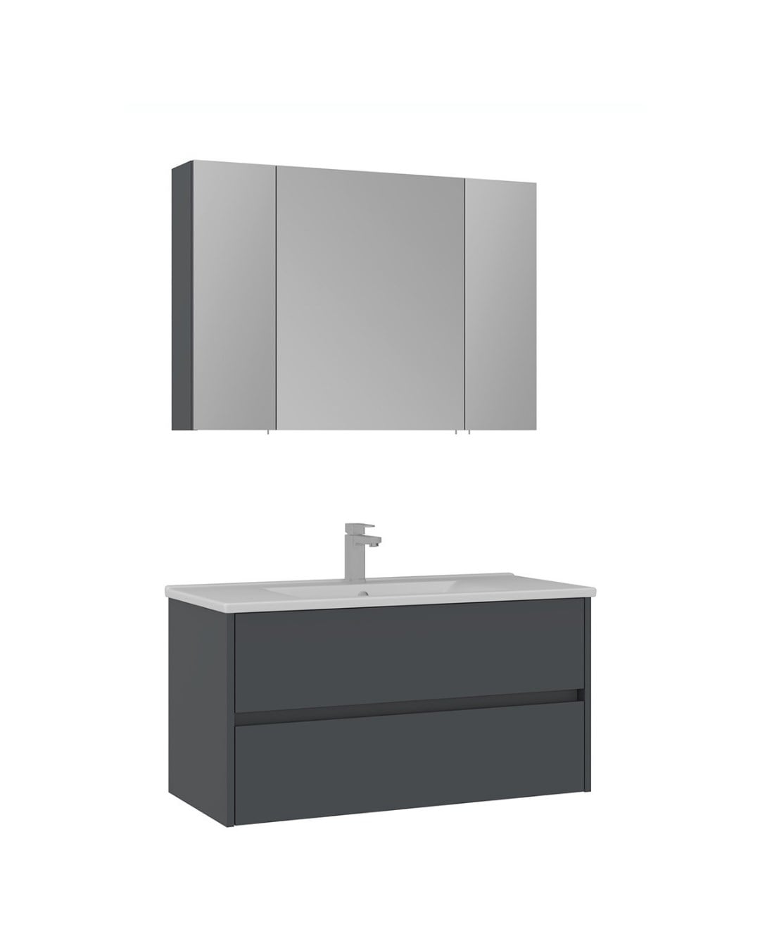 Orka Side 100 CM Banyo Mobilyası Takımı Mat Antrasit