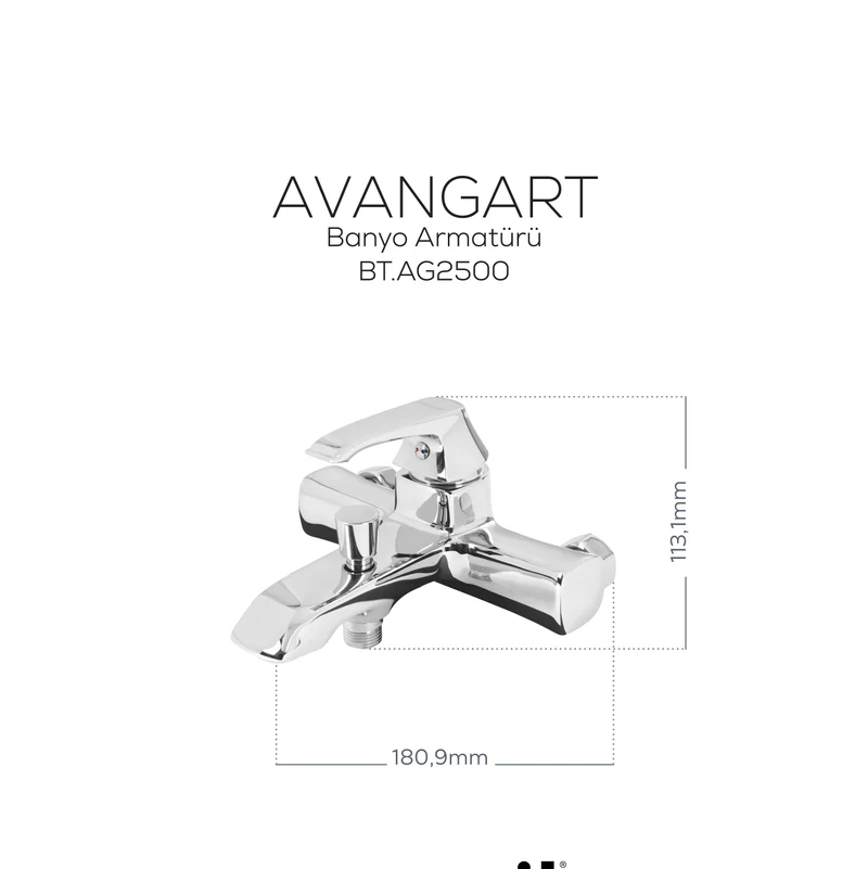 Creavit AG2500 Avangart Banyo Bataryası Krom