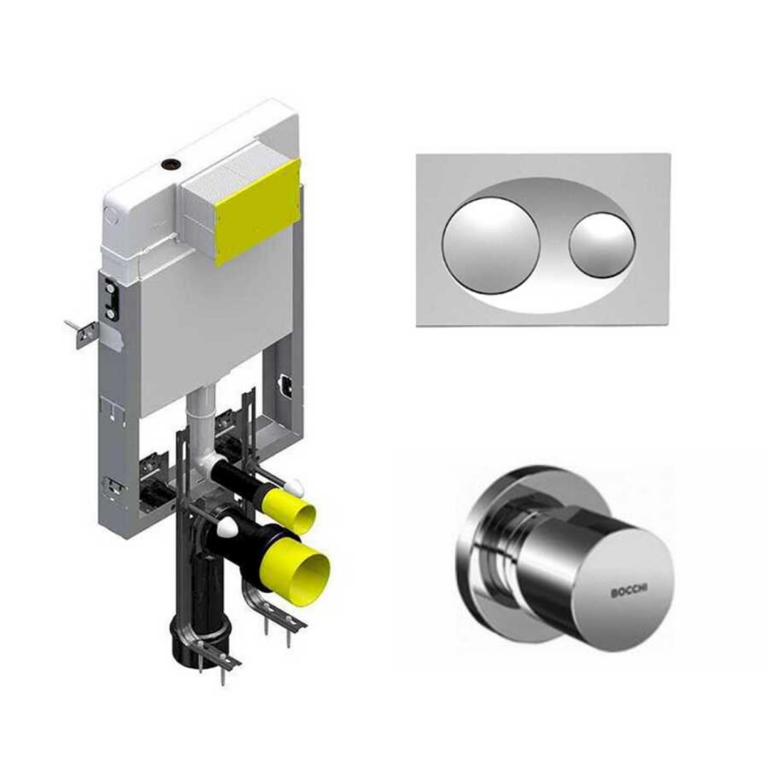 Bocchi Gömme Rezervuar Tuğla Duvar İçi Metal Ayaklı Set 