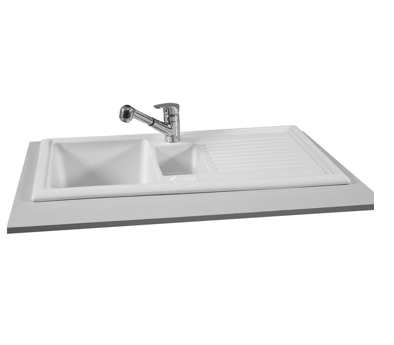 Damlalıklı 1,5 gözlü eviye, 100 cm