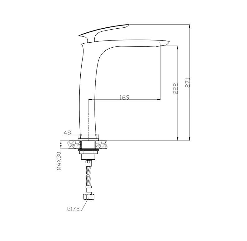 NEWARC 121001 SLİM ÇANAK TİPİ LAVABO BATARYASI