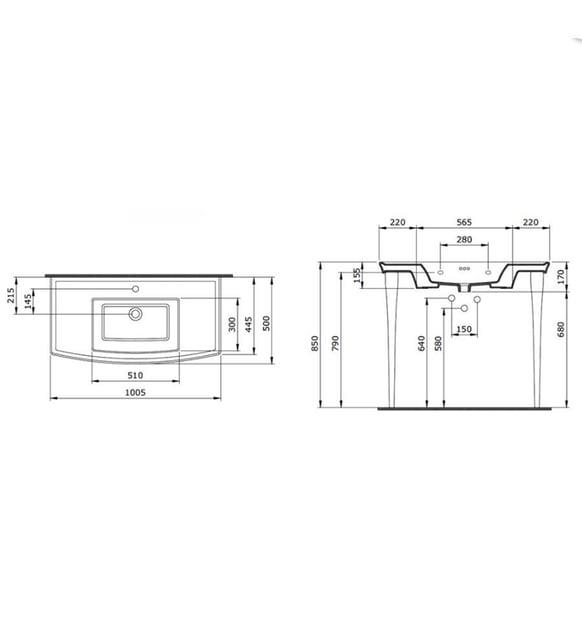 Bocchi 1168-001-0126 Lavita Lavabo 100 cm Parlak Beyaz