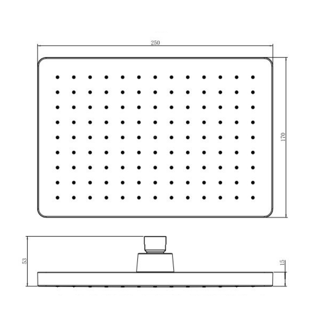 Creavit SH340 Kireç Kırıcılı Tepe Duşu Kare 250X170mm