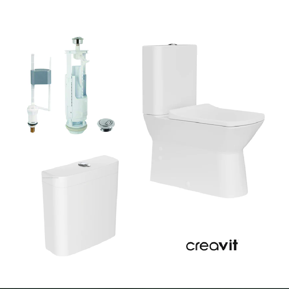 CREAVİT NV361 Nova Rim-Off Kanalsız Duvara Dayalı Klozet Seti