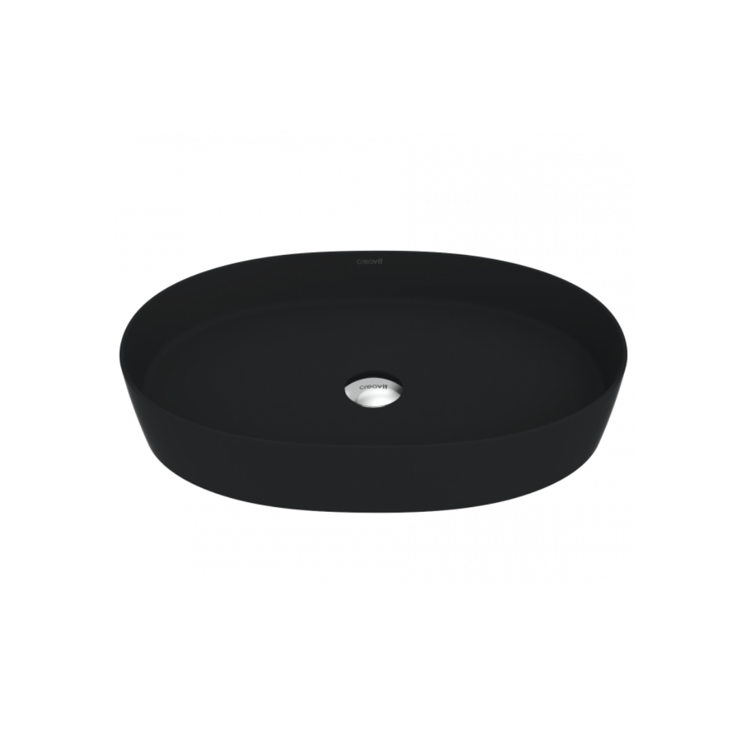 LP160 Loop Oval Çanak Lavabo 40x60 cm Mat Siyah