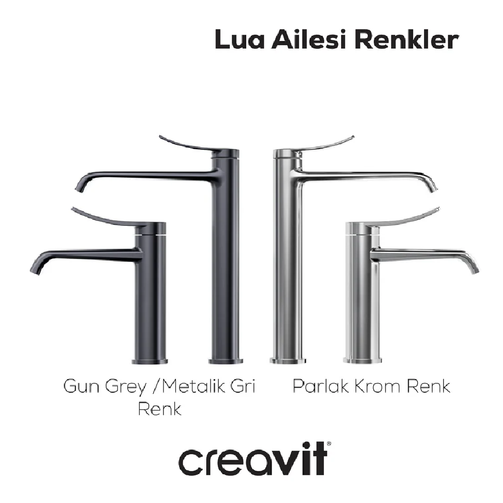 CREAVİT LU2500GR Lua Banyo Bataryası Mat Gri