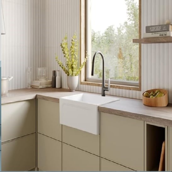 Creavit ES061 Esse 61 cm Beyaz Seramik Eviye ve Mutfak Bataryası Seti