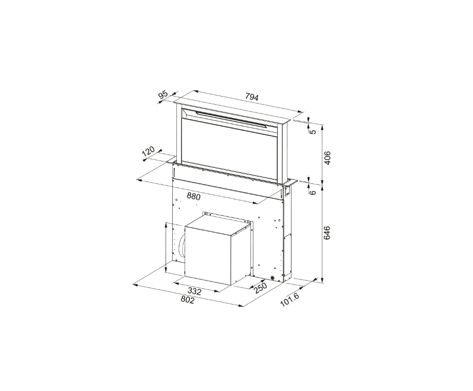 FRANKE Downdraft FDW 908 IB XS Black Glass/Inox Davlumbaz 107.050,00