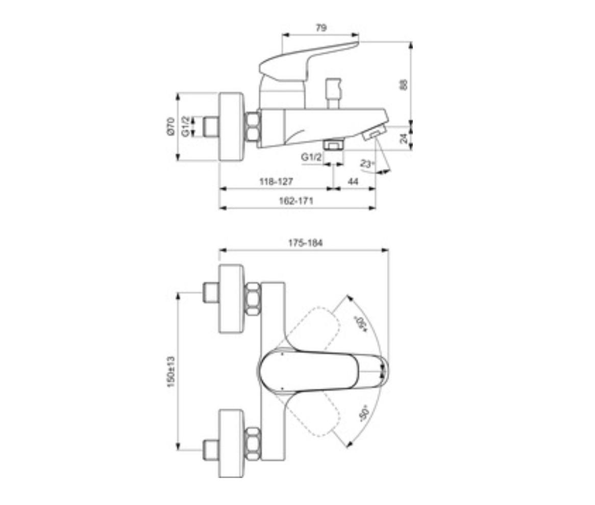İdeal Standard B1721AA Ceraflex Banyo Bataryası-Chrome