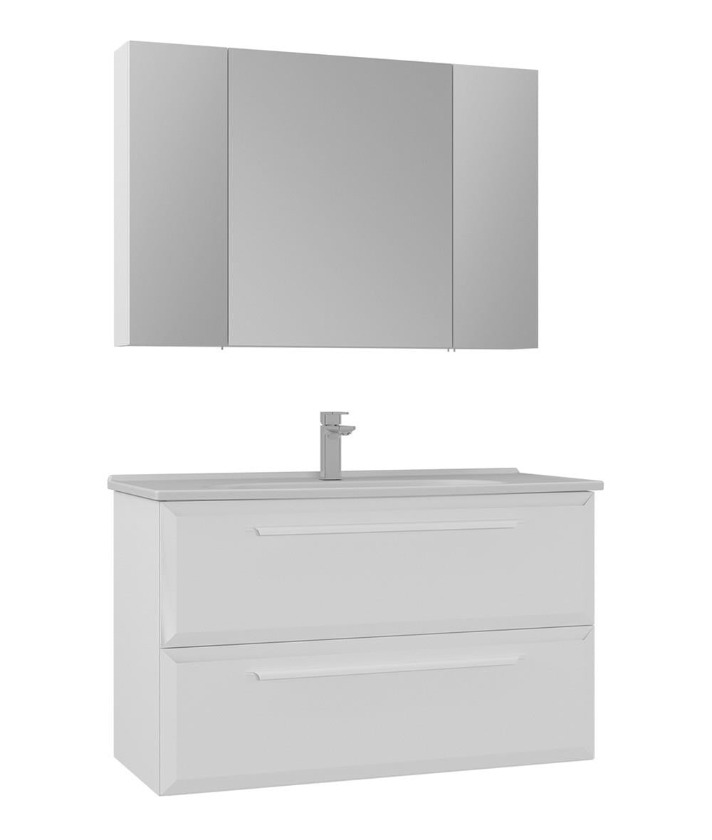 Orka Nuvola 100 CM Banyo Dolabı Takım Parlak Beyaz