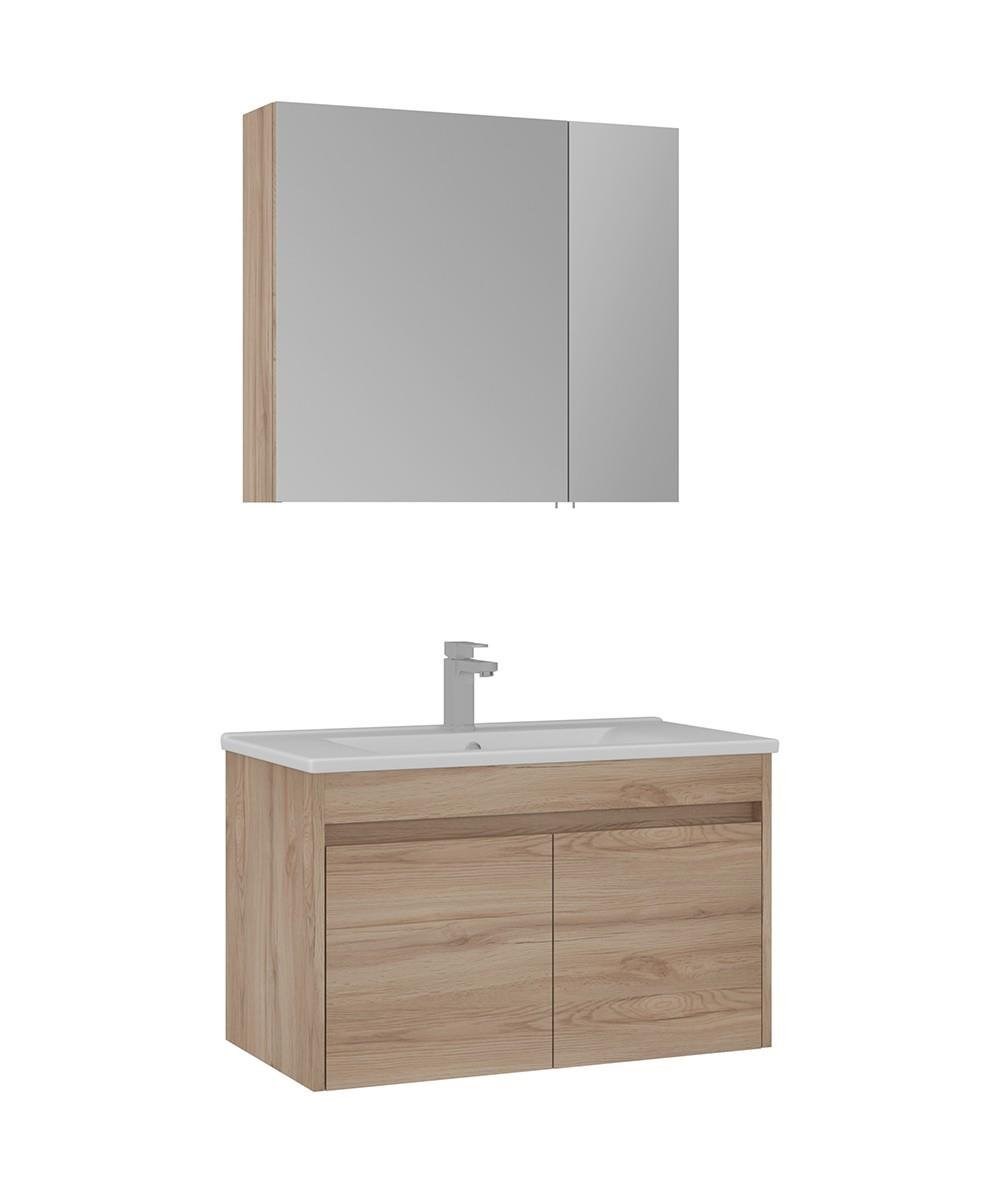 Orka Side 85 CM Kapaklı Banyo Dolabı Takım Legnano