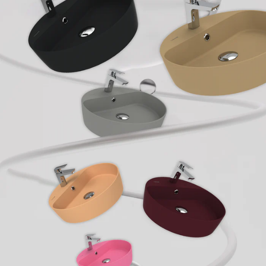 Creavit LP146 Loop 45cm Masa Üstü Çanak Lavabo Mat Antrasit