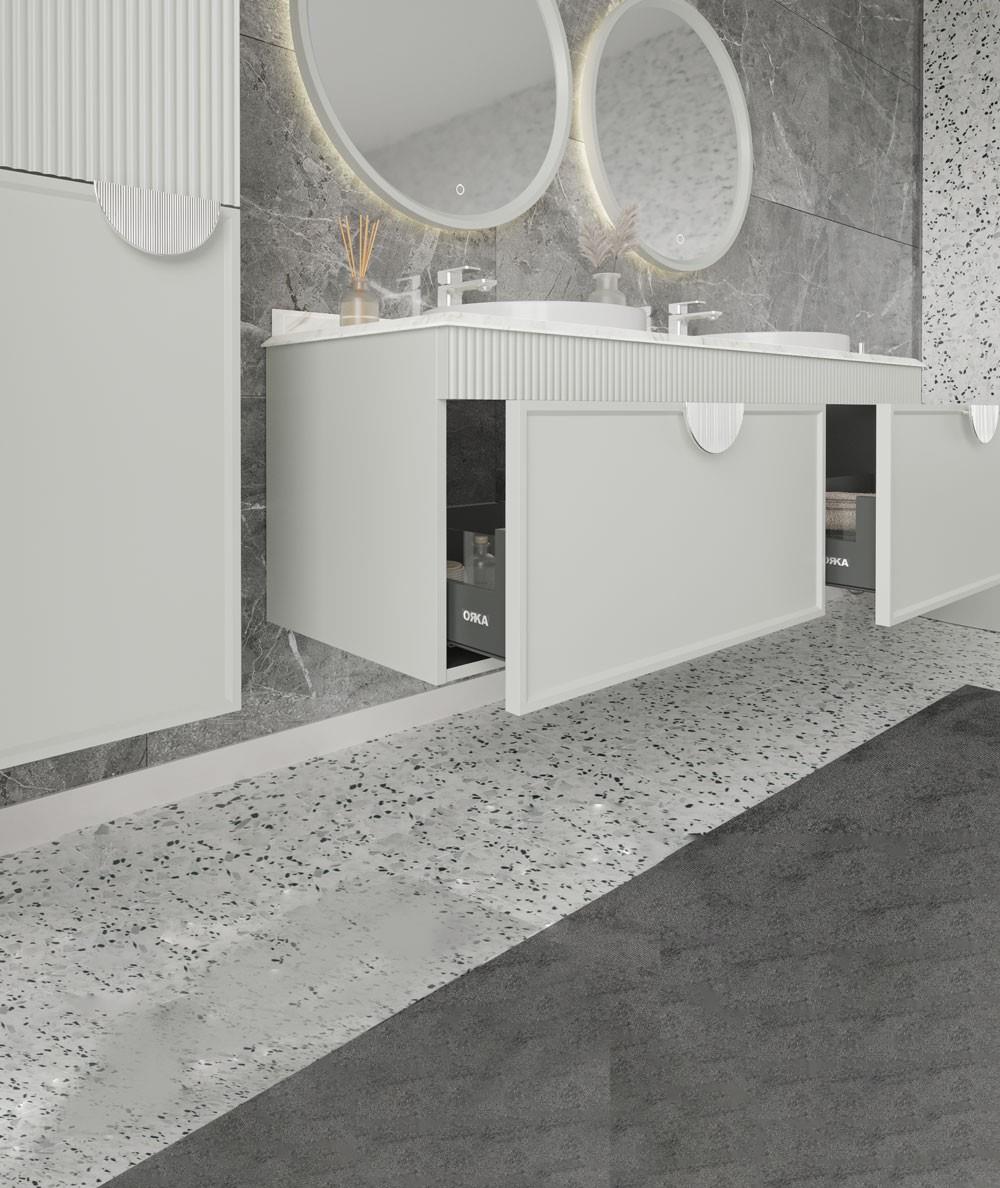 Orka Molino 160 cm Banyo Dolabı Takımı Mat Beyaz