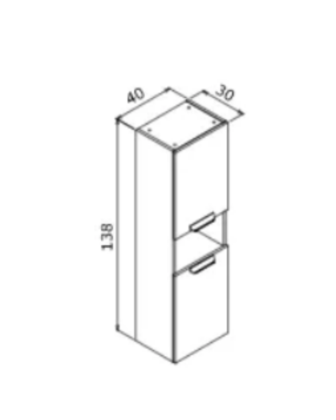 Orka Nova 40 CM Banyo Boy Dolabı Ceviz