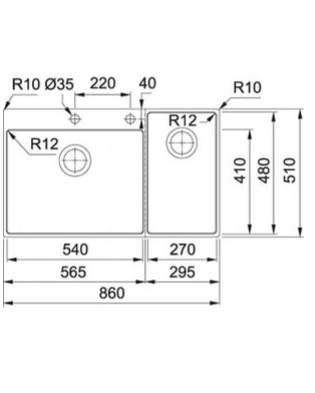 FRANKE BOX CENTER BWX 220-54-27 TEZGAHÜSTÜ EVYE