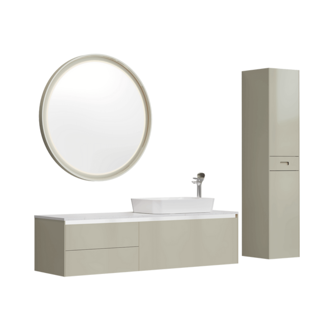 Creavit Flat 160 cm Banyo Dolabı Takımı