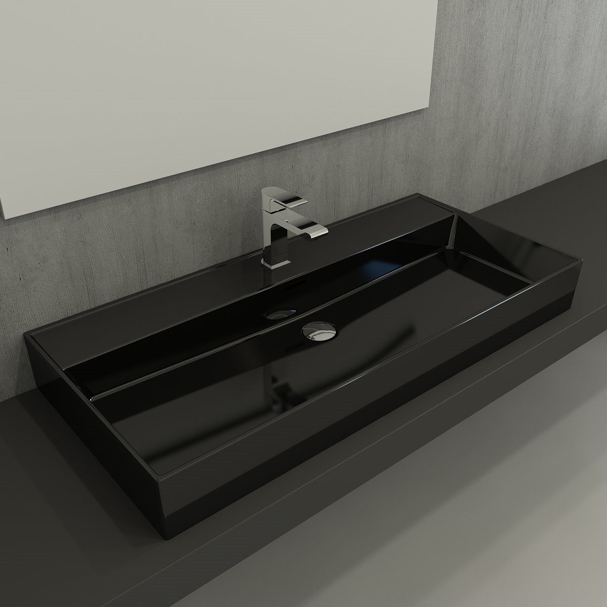 Bocchi Milano Lavabo 100 cm Mat Siyah 1378-004-0126