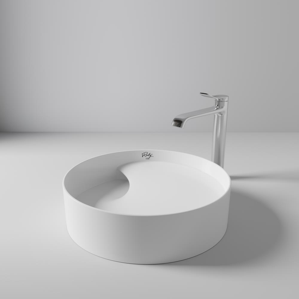 Creavit RB141 Ruby Tezgah Üzeri Lavabo Ø40 cm İnci Mat Beyaz