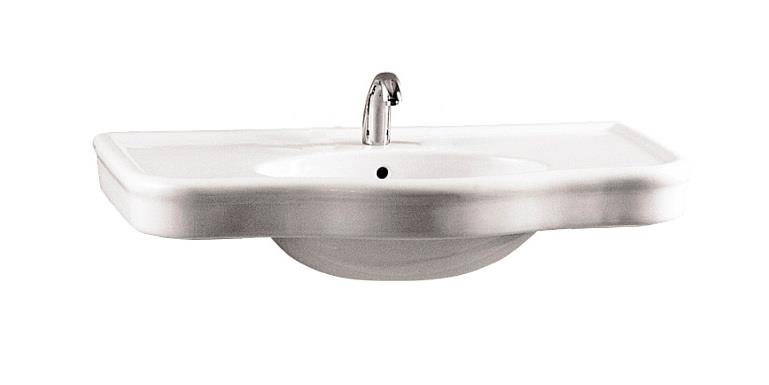 Efes Lavabo, 100 cm Orta Armatür Delikli, Su Taşma Delikli