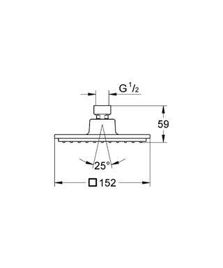 Euphoria Cube 150 Tepe Duşu 1 Akışlı Krom