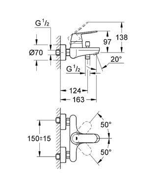 Grohe Eurocosmo Tek Kumandalı Banyo Bataryası-32831000