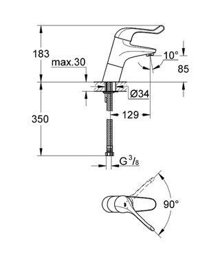 Euroeco Safety Mixer Tek Kumandalı Lavabo Bataryası 1/2 Krom