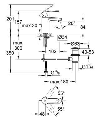 Grohe 33552002 Eurostyle Cosmopolitan Tek Kumandalı Lavabo Bataryası Krom