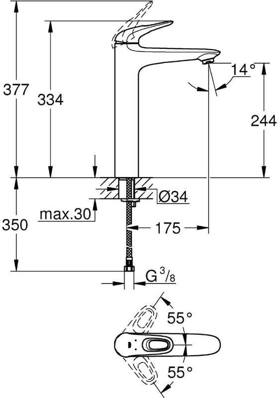 Grohe 23570003 Eurostyle  Tek kumandalı lavabo bataryası  XL Boyut 