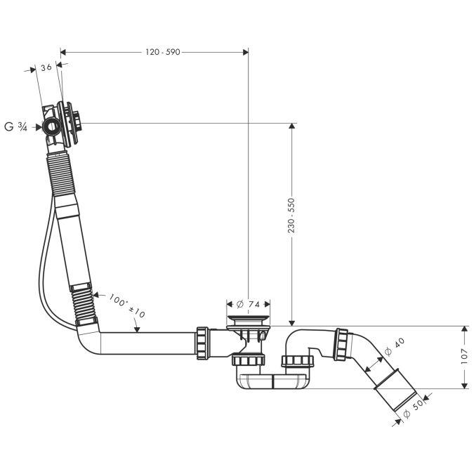 Exafill S Özel Küvetler İçin Doldurmalı Küvet Trompleni