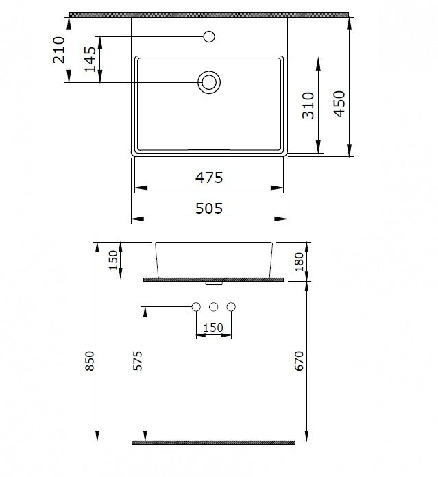 Bocchi Milano Lavabo 50 cm Mat Kahve  1216-025-0126