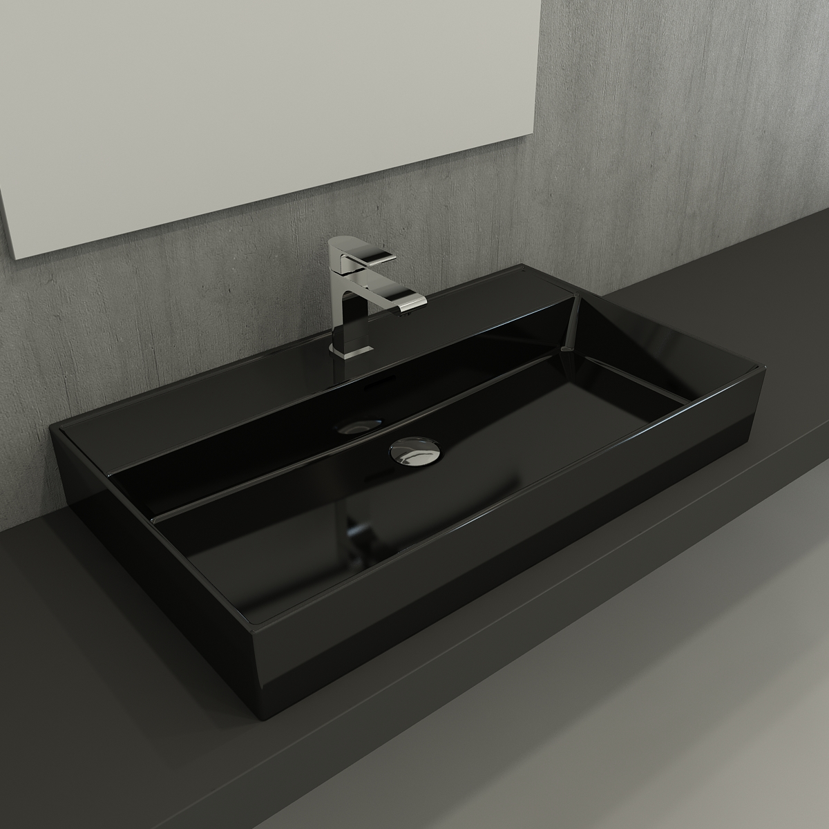 Bocchi Milano Lavabo 80 cm Parlak Siyah 1377-005-0126
