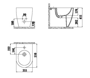 CREAVİT FE500 Free Duvara Dayalı Bide