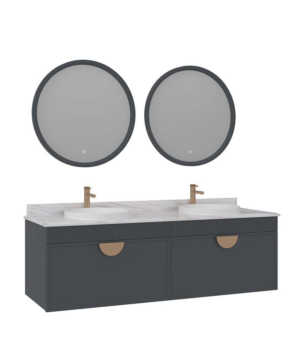 Orka Molino 160 cm Banyo Dolabı Takımı Mat Antrasit