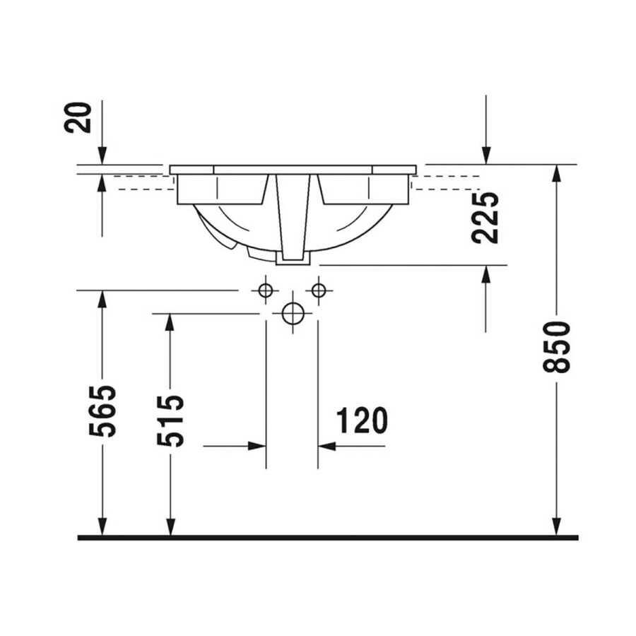 Duravit Lavabo Üstten Geçme 1930 Seri 58 cm