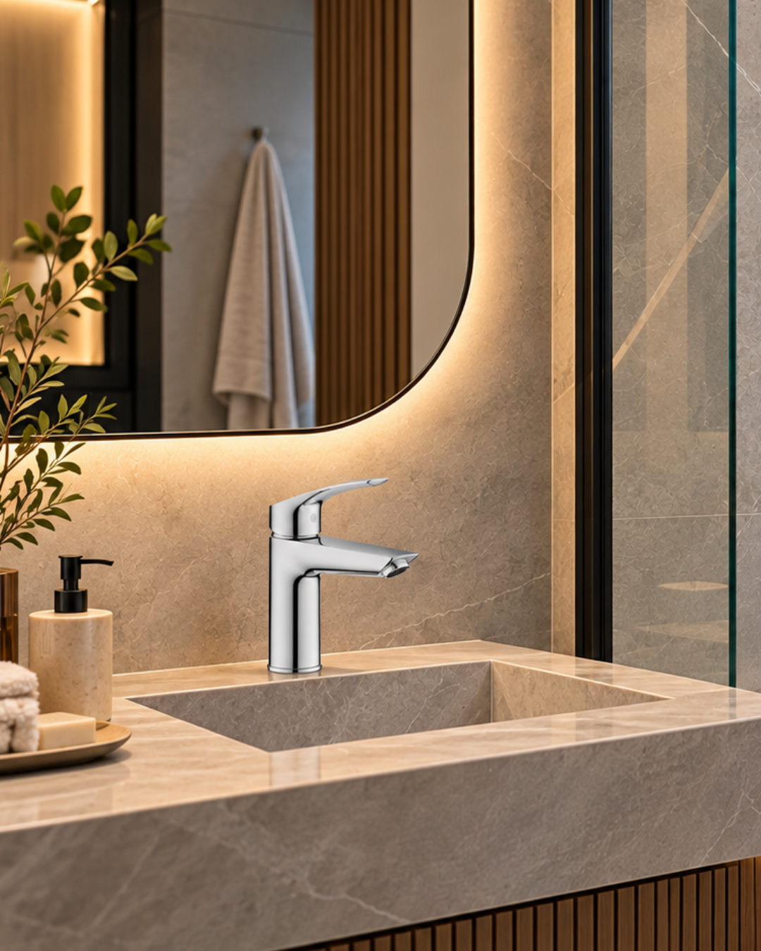 Grohe Eurosmart Sıva Üstü Banyo Seti Krom 
