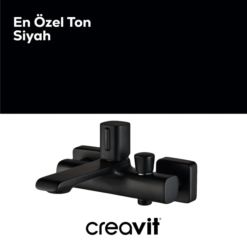 Creavit AL2500S Alfa Banyo Bataryası Armatürü Mat Siyah
