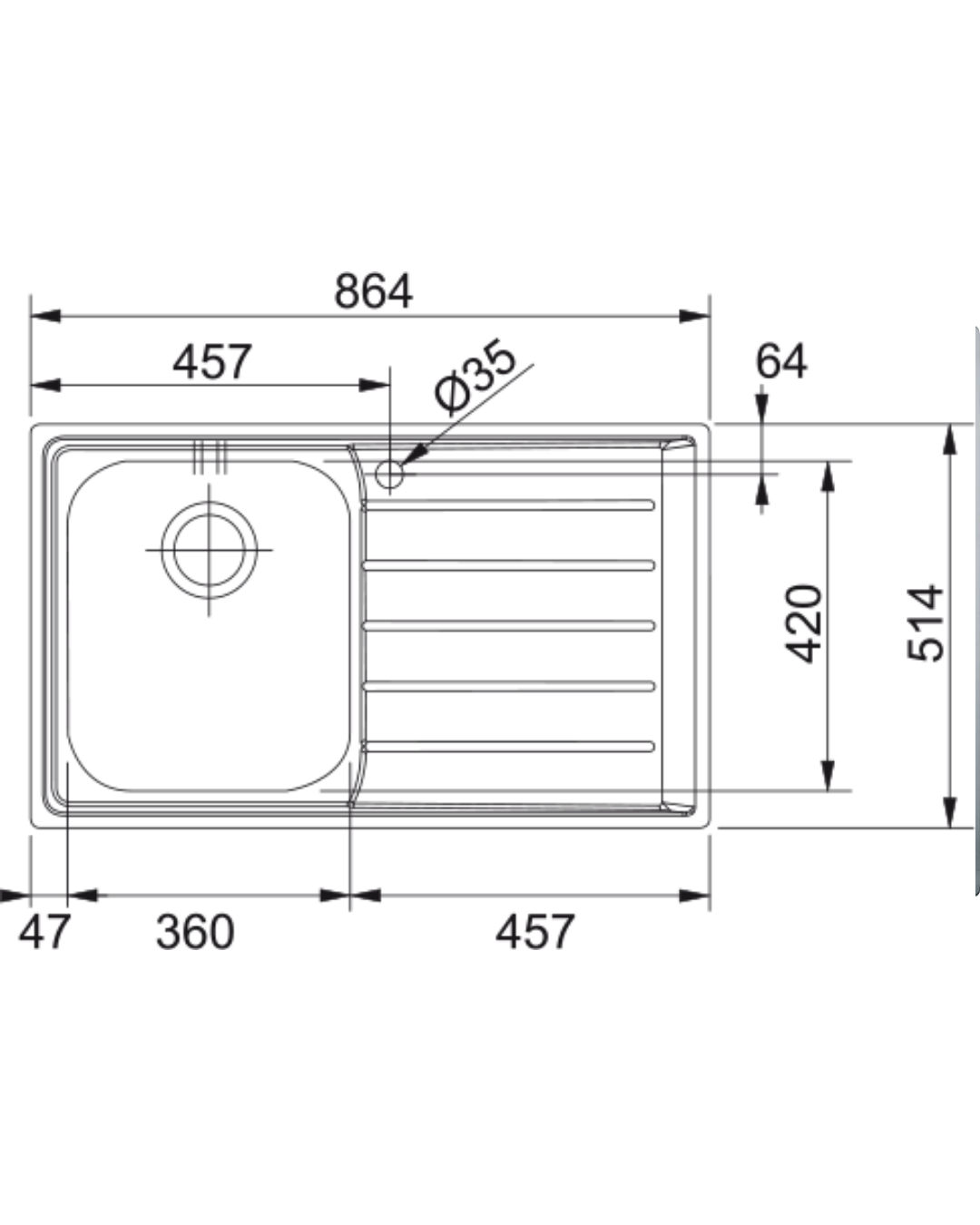 Franke Neptun Slımtop - Nex 211 Sağ Inox Çelik Evye 
