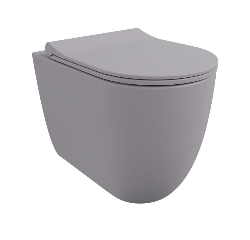 Bocchi 1528-006-0128 Venezia Rimless Tek Klozet ve Kapağı Mat Gri