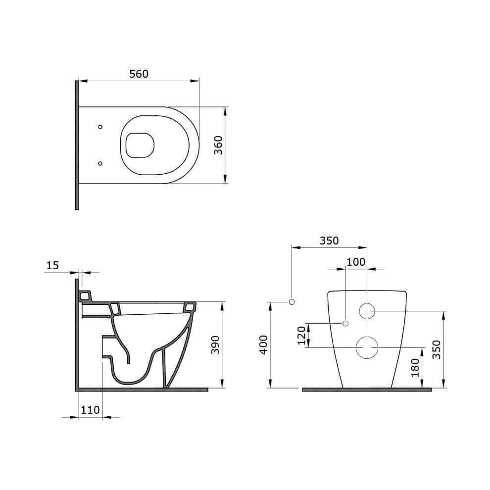 Bocchi 1528-002-0128 Venezia Rimless Tek Klozet ve Kapağı Mat Beyaz