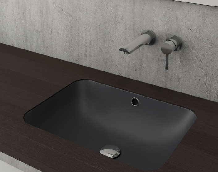 BOCCHİ Scala Tezgahaltı Lavabo 55 cm Mat Antrasit 1006-020-0125